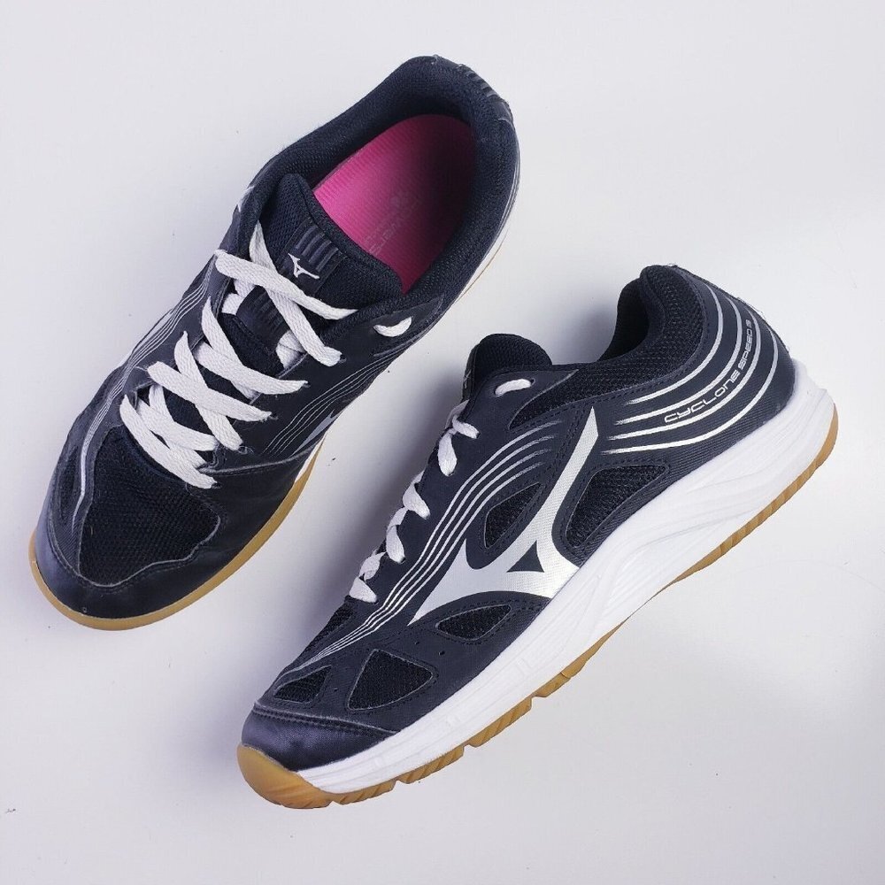 Mizuno Cyclone Speed 3‎ Womens Size 11 Volleyball Shoe Sneakers Black Silver